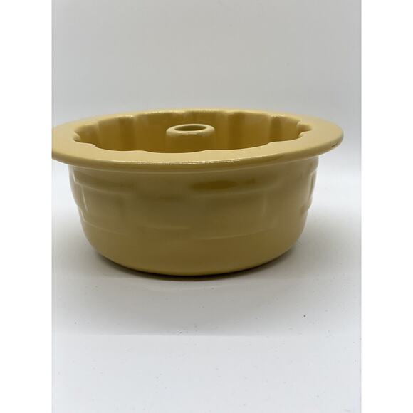 Longaberger BUTTERNUT Pottery FLUTED BUNDT CAKE PAN Single Server - Picture 2 of 8